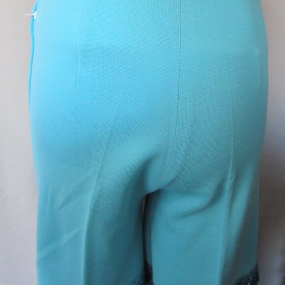 Amazing Turquoise Knit Tunic & Shorts Sequin Trim 1970 Era - Picture 13 of 14